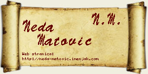 Neda Matović vizit kartica